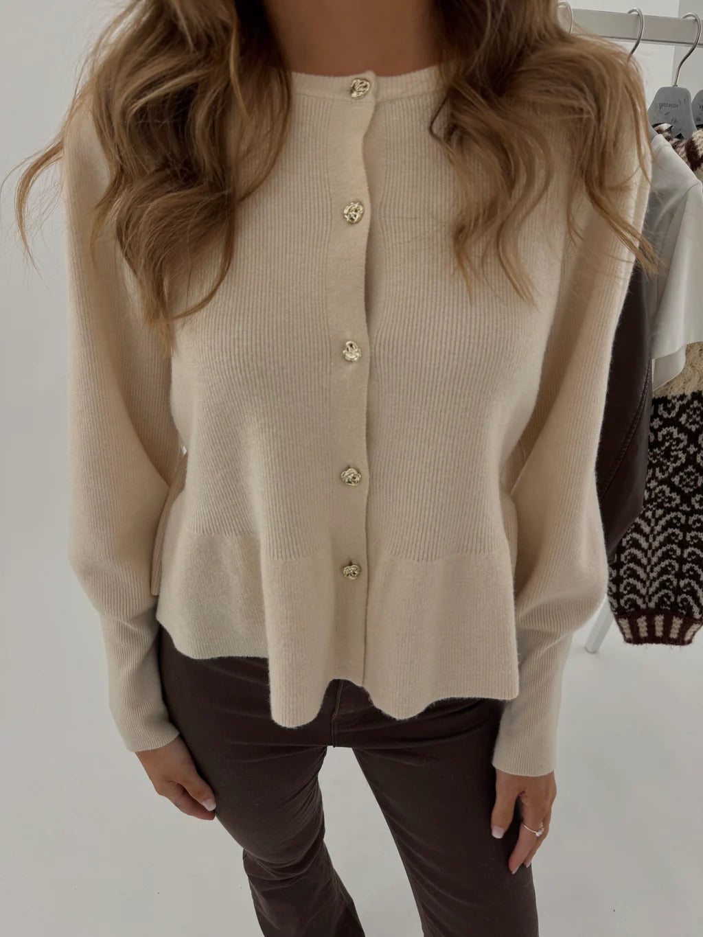 VMLIGHT Knit Cardigan - Eggnog